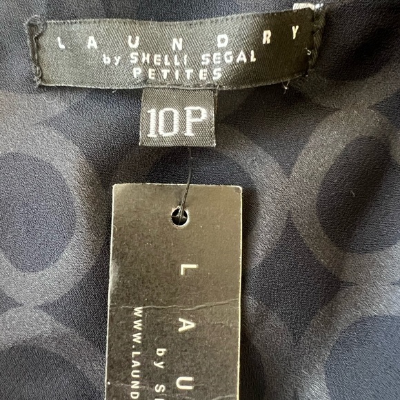 NWT Laundry by Shellie Siegel Blue Silk Halter Dress Bow Tie in Back Sz 10 - Picture 4 of 4